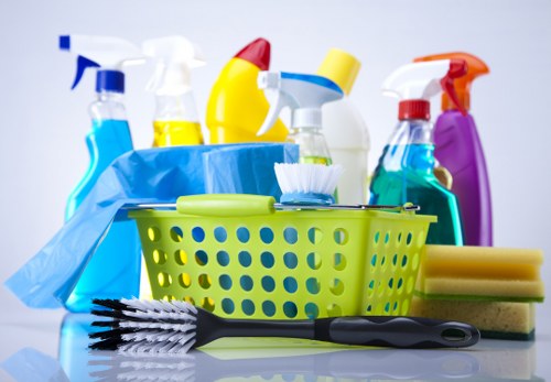Professional office cleaners maintaining a Clapham workspace