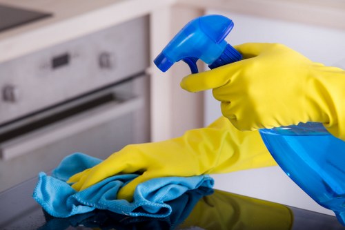 Carpet cleaner in Clapham removing stains from a hallway carpet