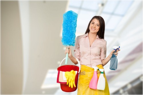 Commercial cleaner in Clapham maintaining office cleanliness